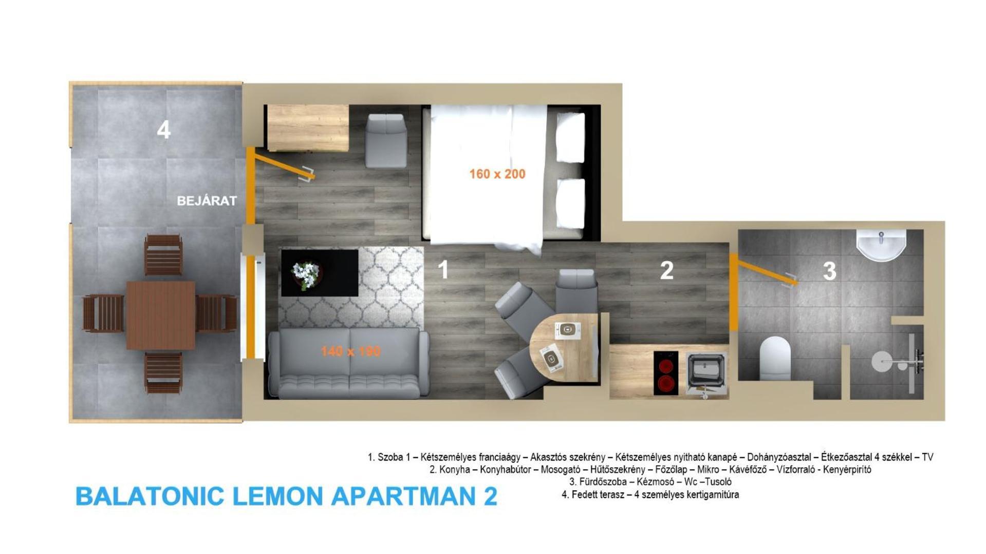 Balatonic Lemon Apartmanhaz Siofok Ruang foto