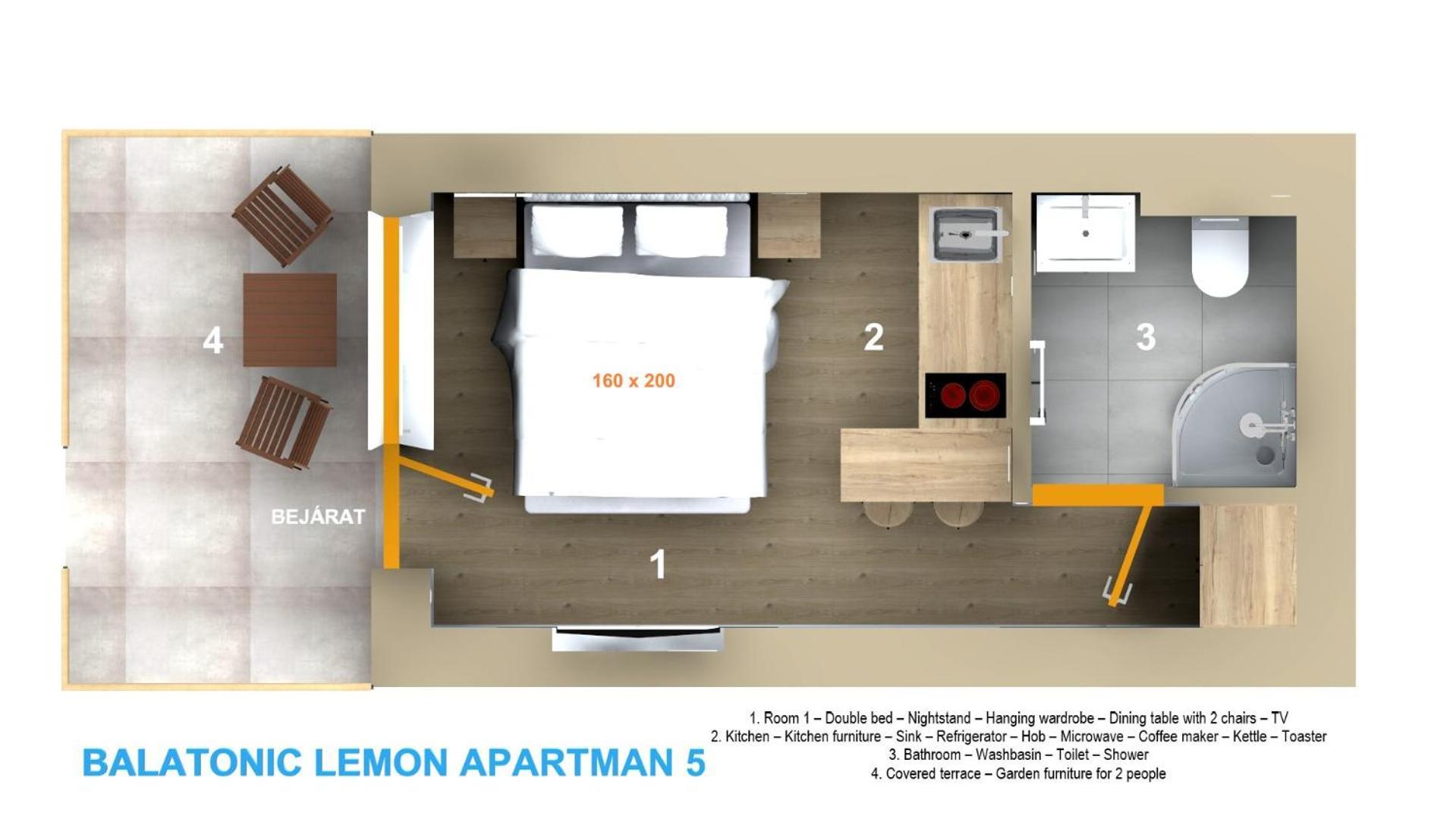 Balatonic Lemon Apartmanhaz Siofok Ruang foto