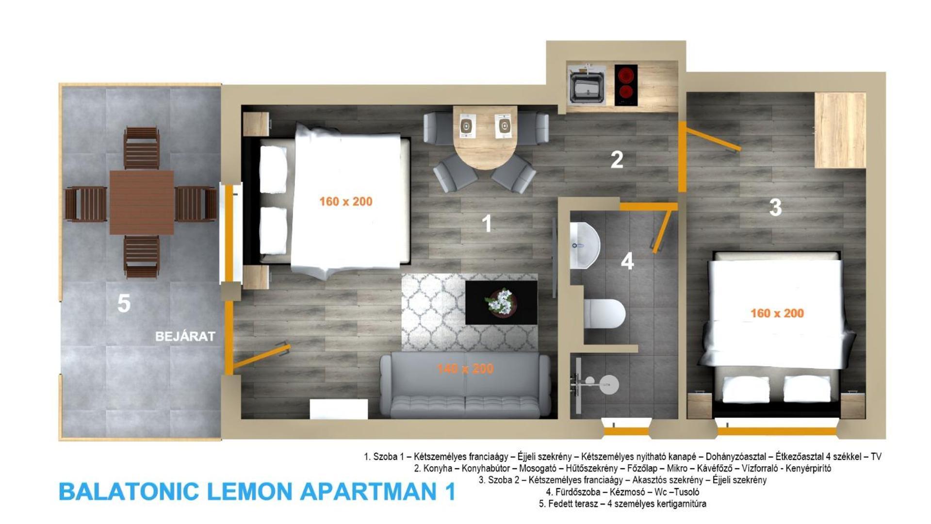 Balatonic Lemon Apartmanhaz Siofok Ruang foto