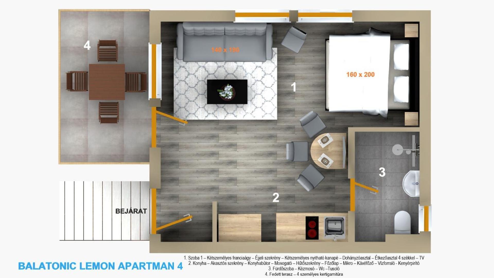 Balatonic Lemon Apartmanhaz Siofok Ruang foto